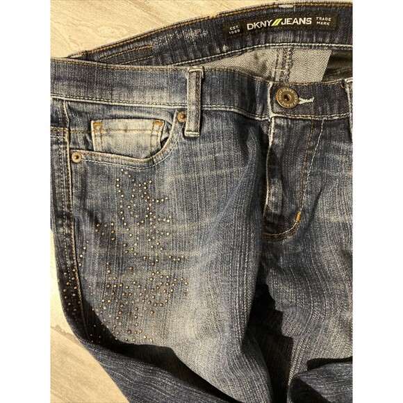 DKNY Jeans Bootcut Leg Denim Women's Size‎ 8 Blue Mid Rise Mid Wash - Picture 8 of 8